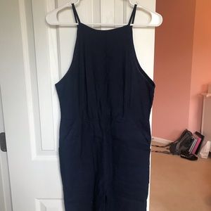 Linen Navy Blue Jumpsuit
